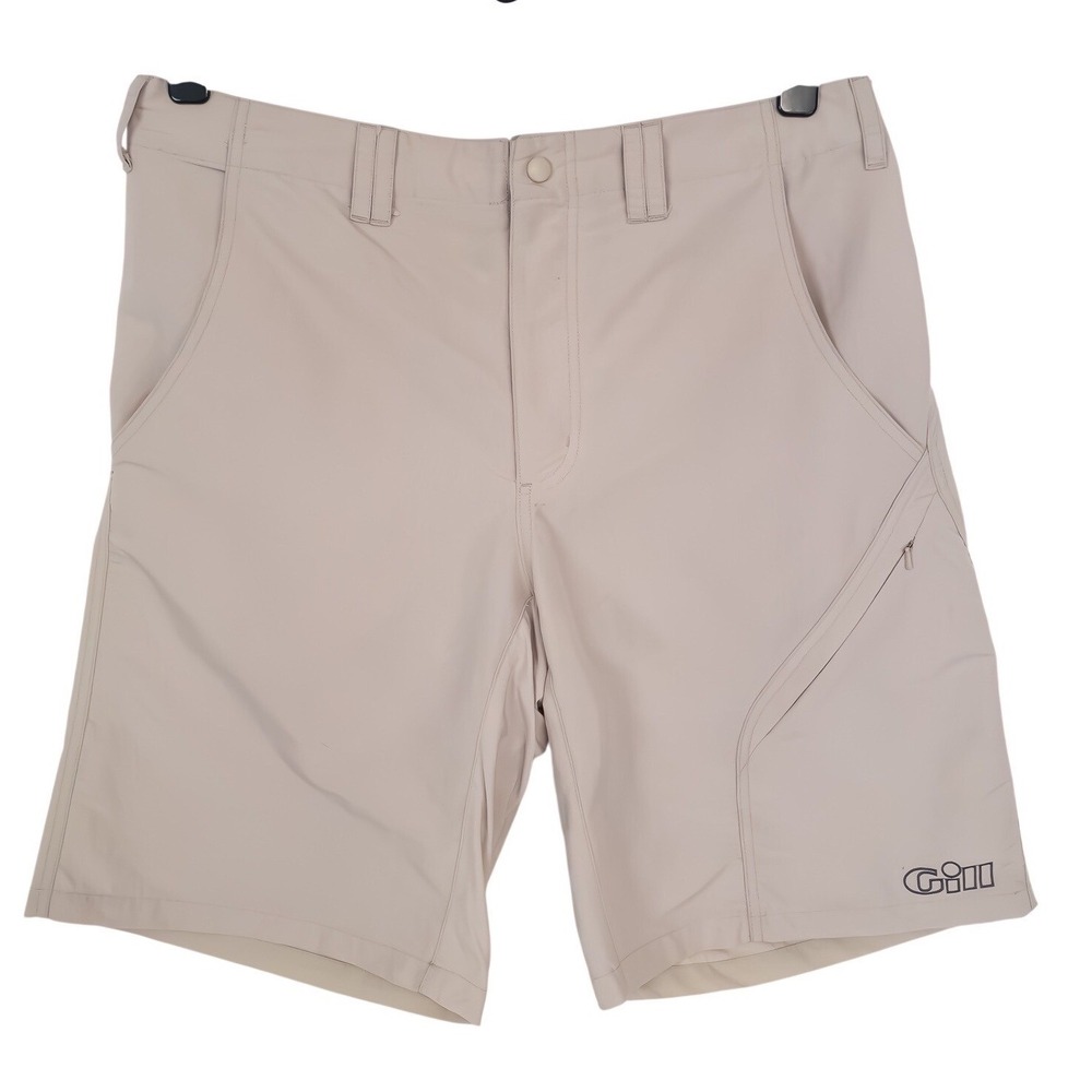 Gill Sailing Shorts Men L Tan Quick Dry Technical Marine Performance Nylon